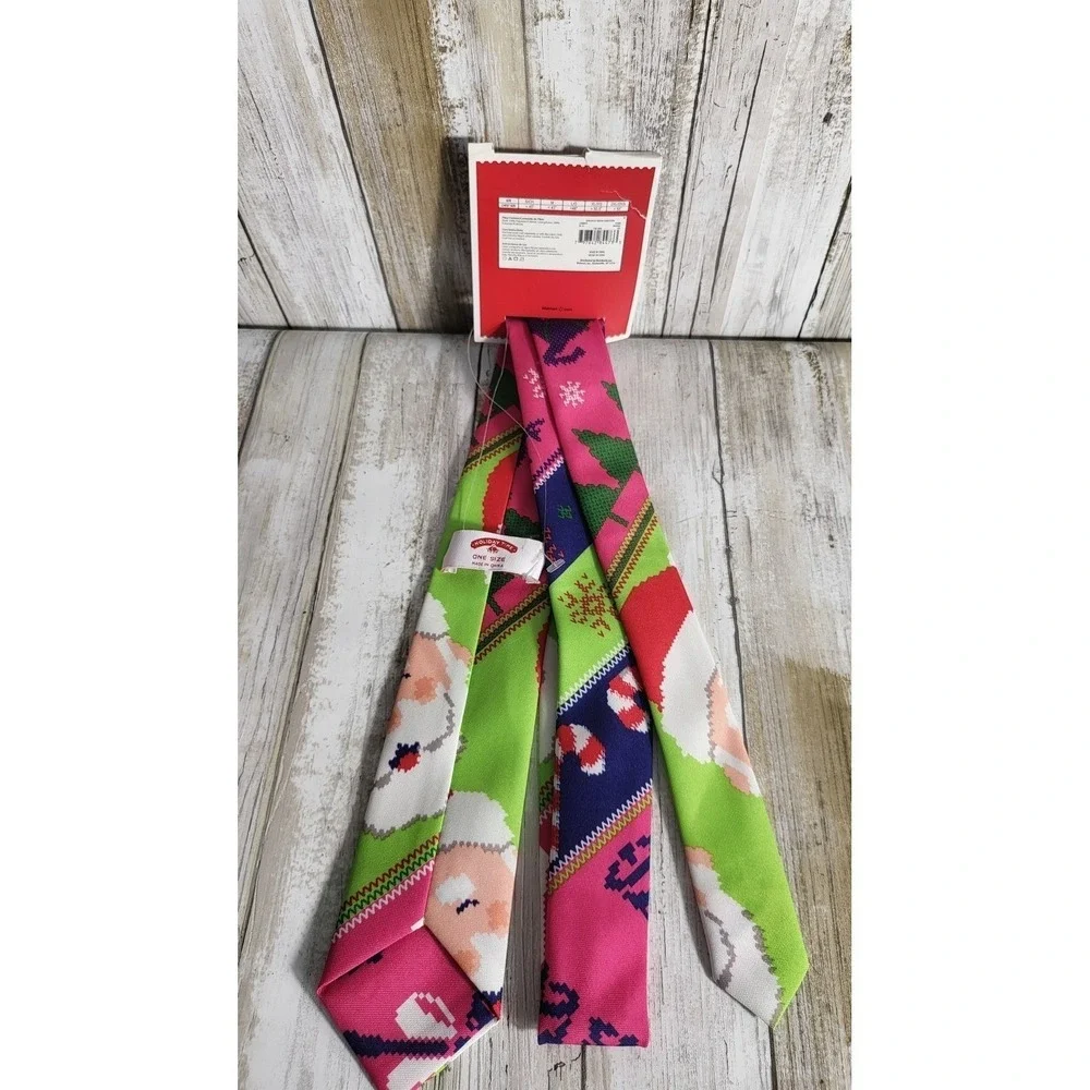 Holiday Time Mens Novelty Santa Tie Set XL 2XL